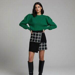 TIBI Lamb Leather Mini Skirt